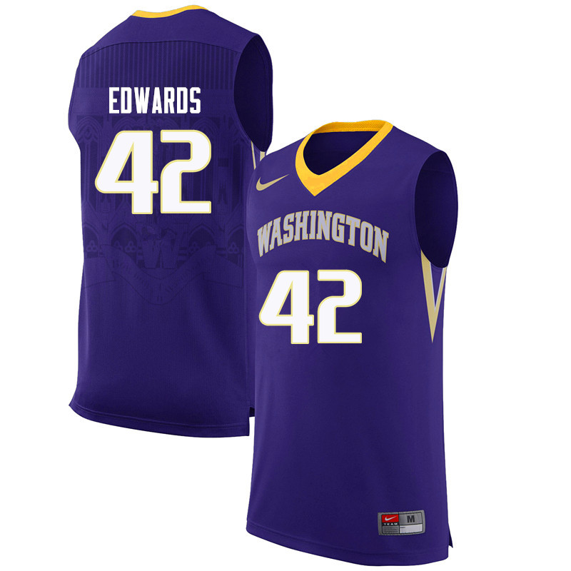 Men Washington Huskies #42 James Edwards College Basketball Jerseys Sale-Purple